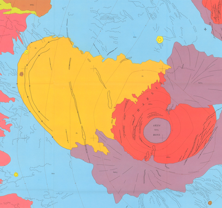 USGS IMAP 1272: Map showing lava flows in the northwest part of the Phoenicis Lacus Quadrangle of Mars