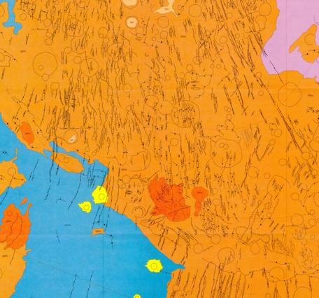 USGS IMAP 1273: Map showing lava flows in the northwest part of the Thaumasia Quadrangle of Mars