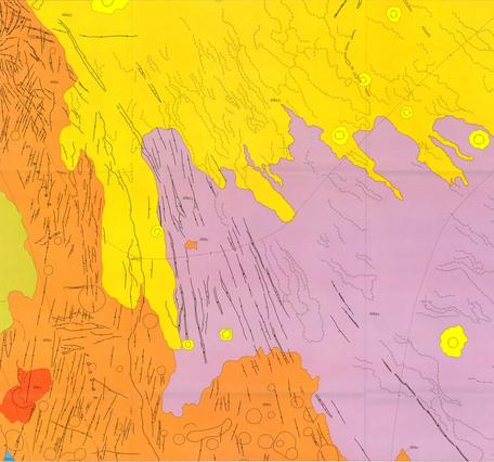 USGS IMAP 1274: Map showing lava flows in the southeast part of the Phoenicis Lacus Quadrangle of Mars