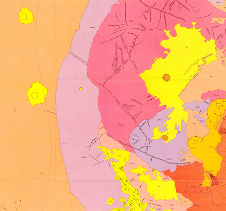 USGS IMAP 1279: Map showing lava flows in the northeast part of the Amazonia Quadrangle of Mars