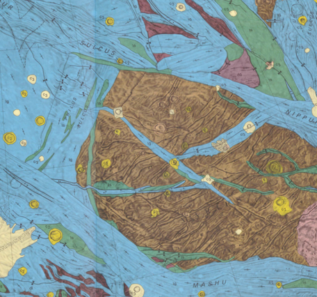 USGS IMAP 1966: Geologic map of the Philus Sulcus Quadrangle of Ganymede