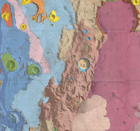 USGS IMAP 2402: Geologic map of the MTM-15147 quadrangle, Mangala Valles region of Mars