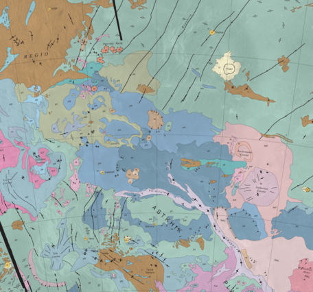 USGS IMAP 2747: Geological map of the Kaiwan Fluctus Quadrangle (V-44), Venus