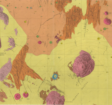 USGS IMAP 893: Geologic map of the Tharsis Quadrangle of Mars