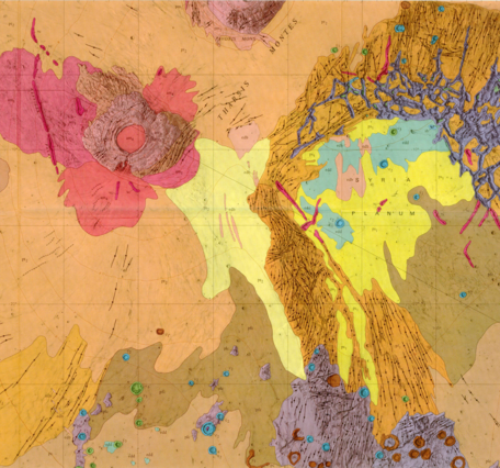 USGS IMAP 896: Geologic map of the Phoenicis Lacus Quadrangle of Mars