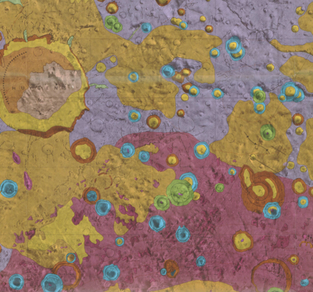 Inset of USGS IMAP 1020: Geologic map of the Iapygia Quadrangle of Mars