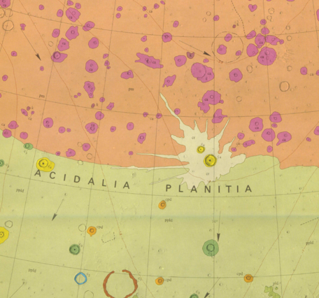 Inset of USGS IMAP 1048: Geologic map of the Mare Acidalium Quadrangle