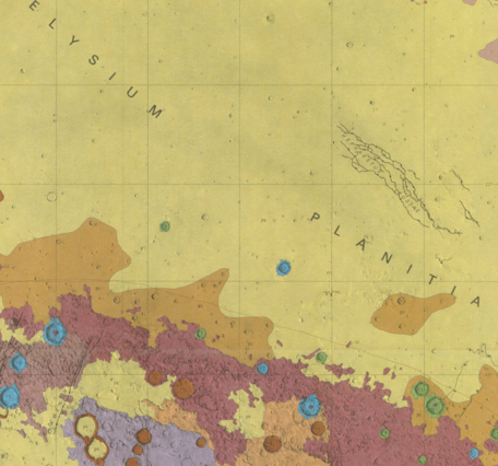 Inset of USGS IMAP 1110: Geologic map of the Amenthes Quadrangle of Mars
