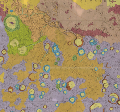 Inset of USGS IMAP 1111: Geologic map of the Aeolis Quadrangle of Mars