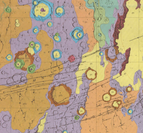 Inset of USGS IMAP 1137: Geologic map of the Memnonia Quadrangle of Mars
