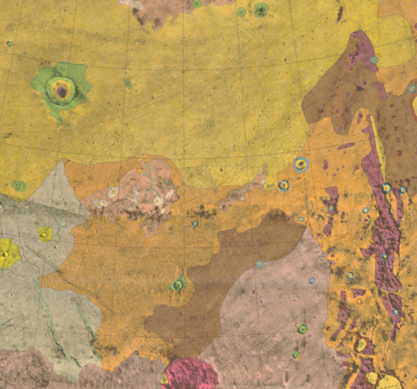 Inset of USGS IMAP 1140: Geologic map of the Cebrenia Quadrangle of Mars
