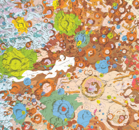 Inset of USGS IMAP 1162: Geologic map of the south side of the Moon