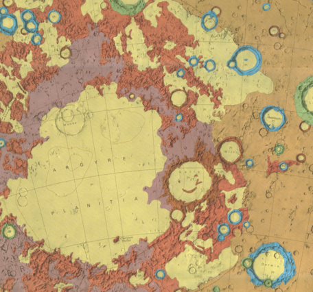 Inset of USGS IMAP 1181: Geologic map of the Argyre quadrangle of Mars