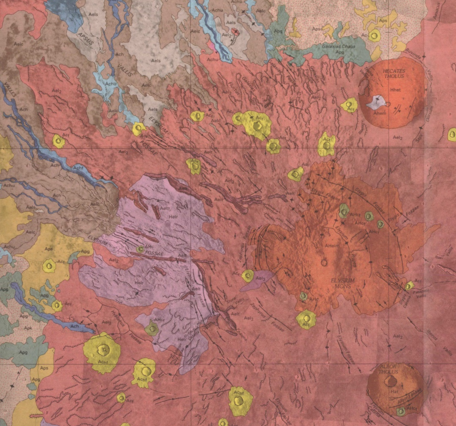 Inset of USGS IMAP 2147: Geologic map of the Elysium region of Mars