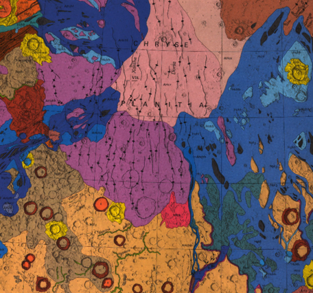 Inset of USGS IMAP 2441: Geologic/geomorphologic map of the Chryse Planitia region of Mars