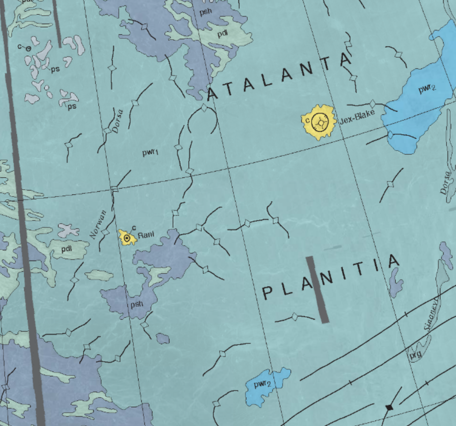 Inset of USGS IMAP 2792: Geologic Map of the Atalanta Planitia Quadrangle (V-4), Venus