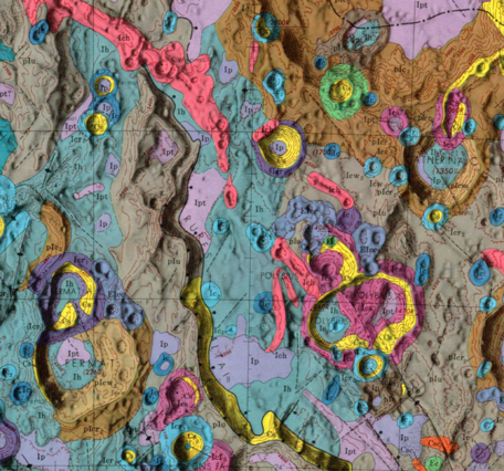 Inset of USGS IMAP 690: Geologic map of the Rupes Altai Quadrangle of the Moon