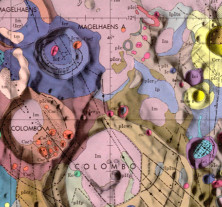Inset of USGS IMAP 714: Geologic map of the Colombo Quadrangle of the Moon