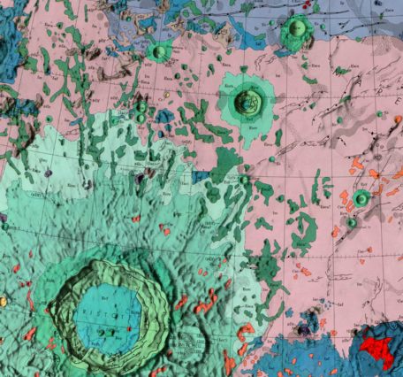 Inset of USGS IMAP 725: Geologic map of the Aristoteles Quadrangle of the Moon