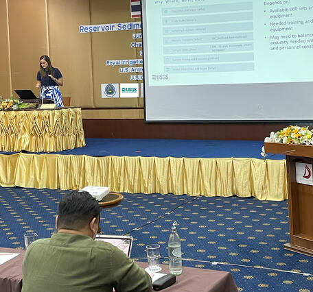 USGS Hydrologist leads a water quality workshop for the Thailand Royal Irrigation Department.