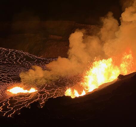 Color photograph of eruptive vents