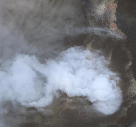 Color photograph of volcanic vent
