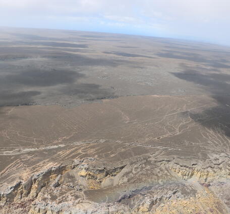 Color photograph of volcanic landscape