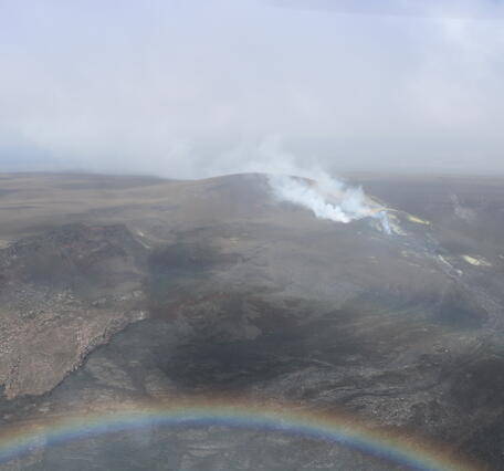 Color photograph of volcanic vents