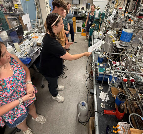 Interns learning in the lab