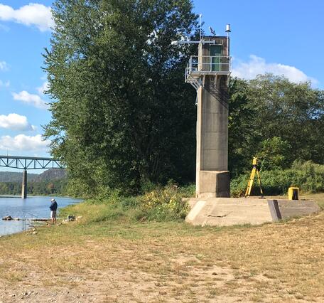 The Montague gage tower with all of the data upgrades