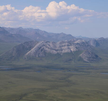 westward view of the northern foothills of the Brooks Range