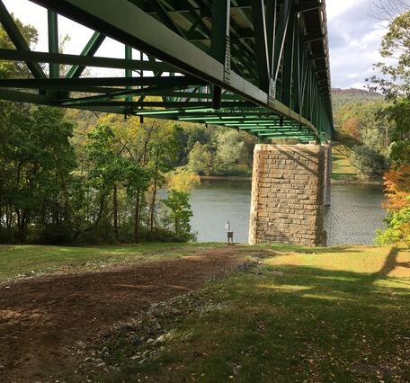 Looking at the Bridge footer with a gage box sitting to it's left