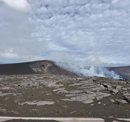 Color photograph of volcanic landscape