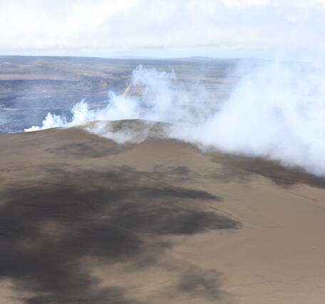 Color photograph of degassing vents