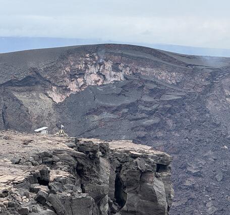 Color photograph of volcanic hill