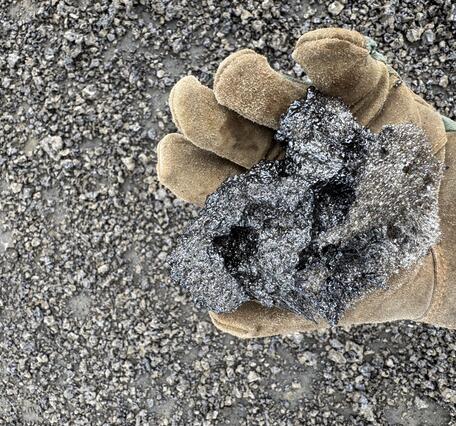 Color photograph of tephra