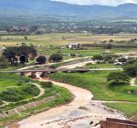 The outflow of the Mae Suai Dam in Chiang Rai Province, Thailand 