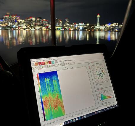  nighttime hydroacoustics data collection on Lake Union