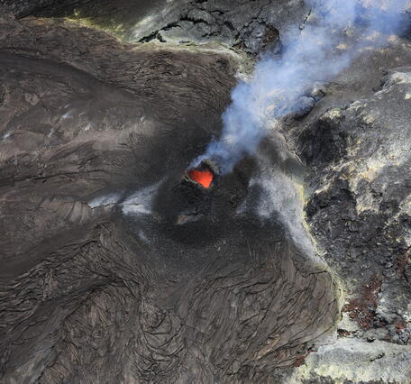 Color photograph of volcanic vent