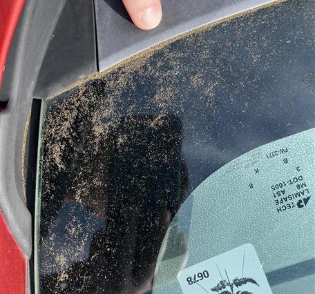 Color photograph showing ash accumulation in Hilo