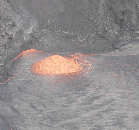 GIF showing bubbling lava in a lake