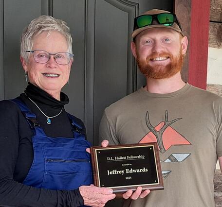 Diana Hallett poses with the 2024 D.L. Fellowship Award Winner