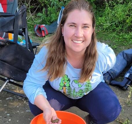 Veronika Kocen, Biologist with the USGS Water Resources Mission Area.