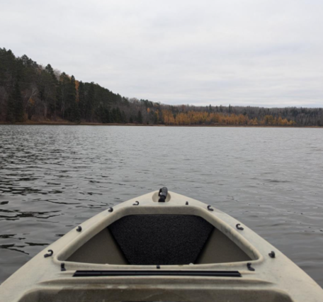 View of a lake from a kayak