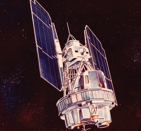 Illustration of a satellite in space
