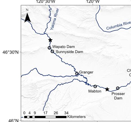 map of Yakima River Basin, WA