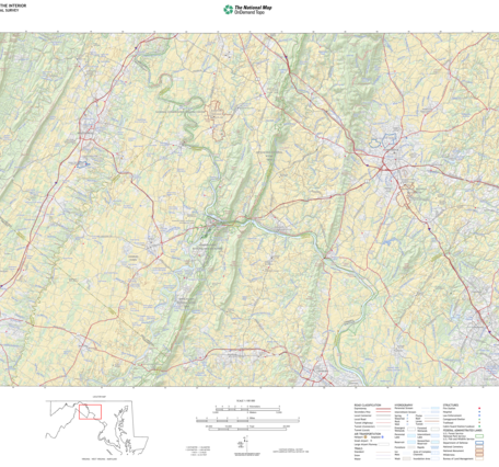 Custom 1:100,000-scale topo map