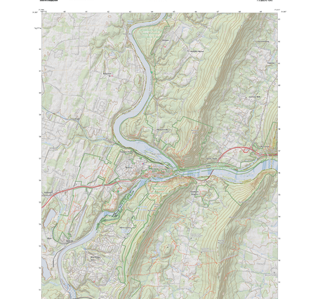 Image of a custom 7.5- by 7.5-minute topo map containing Harpers Ferry, West Virginia
