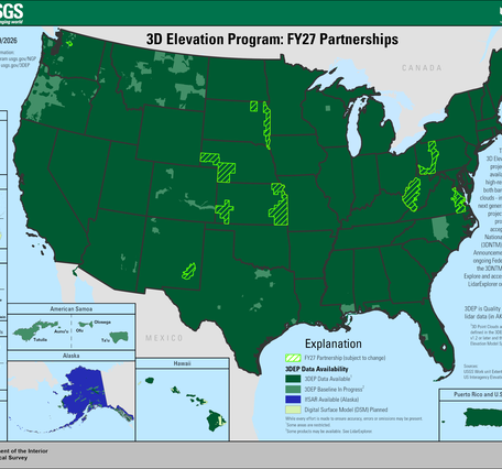 USGS 3D Elevation Program Fiscal Year 2027 Partnerships