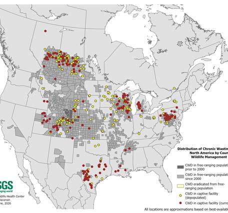 Distribution of Chronic Wasting Disease in North America_2026